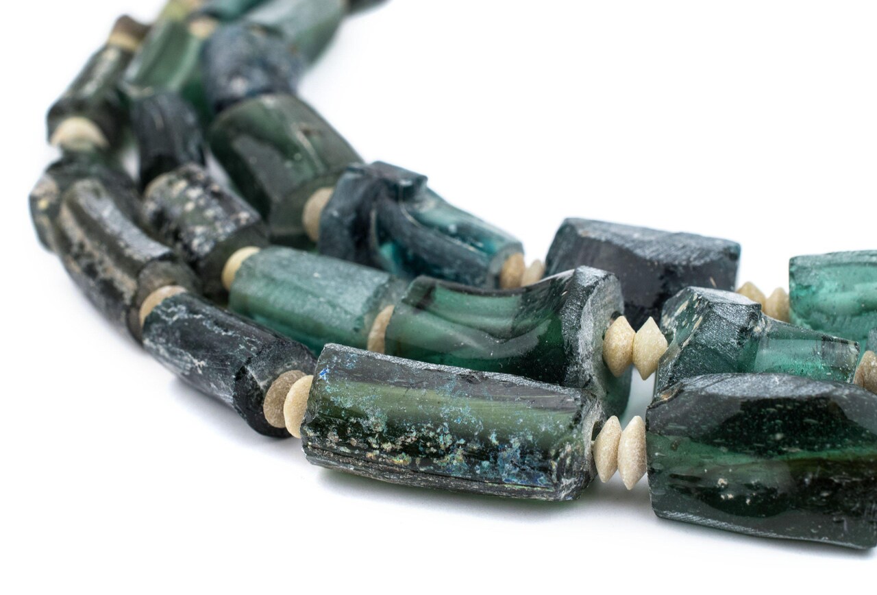 The Bead Chest Dark Roman Glass Beads, Genuine Glass Found in Afghanistan, Matte Glass Beads for Jewelry Making